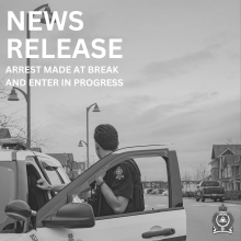 News release template with image of officer and police car