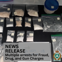News Release, Drugs, Guns, Fraud Charges, Delta Police, Investigation