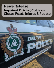 News Release, Serious Collision Closes Road, Injures 3, Impaired Driving